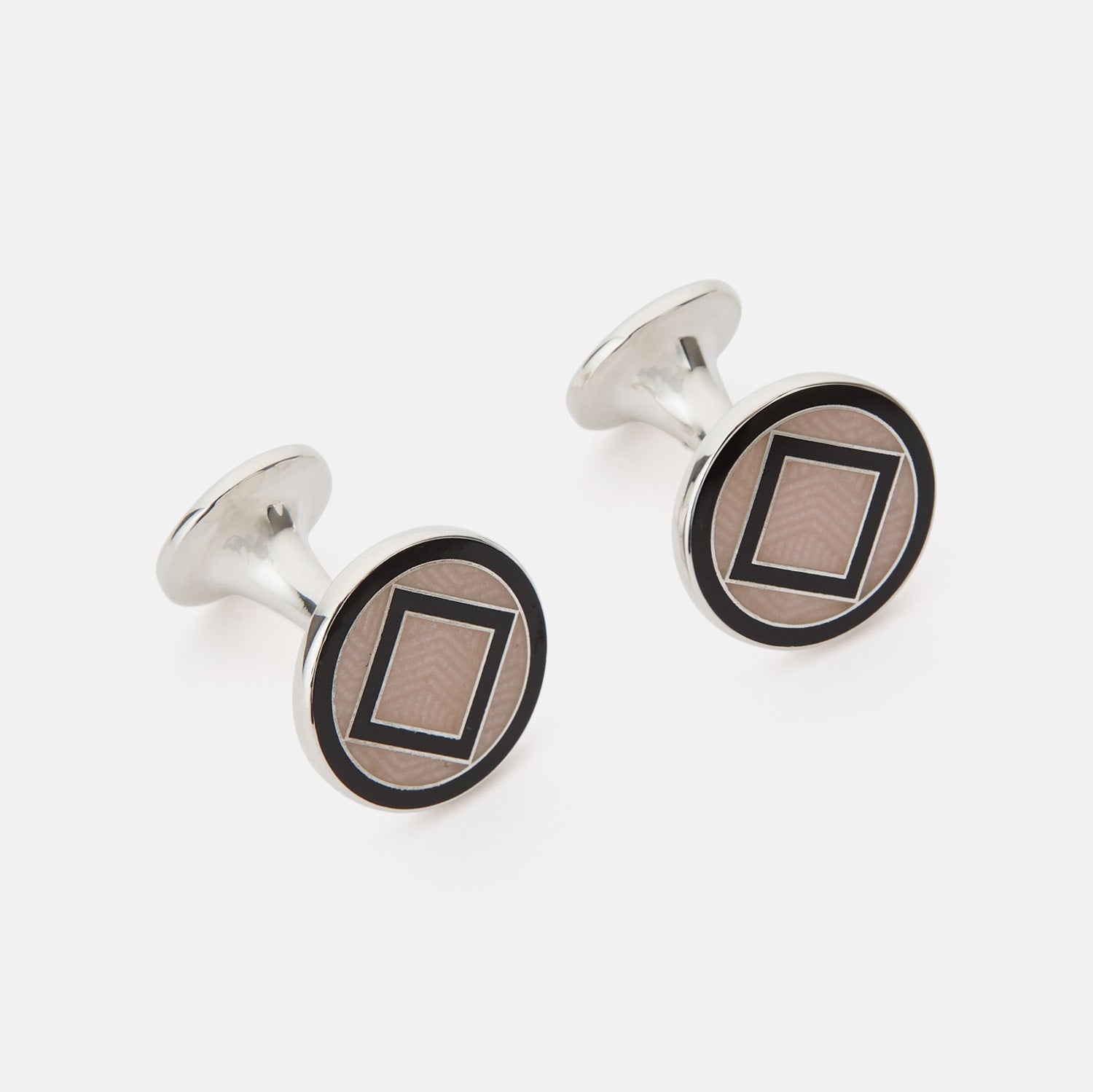 View 1 of product Pale Pink Sterling Silver Cufflinks