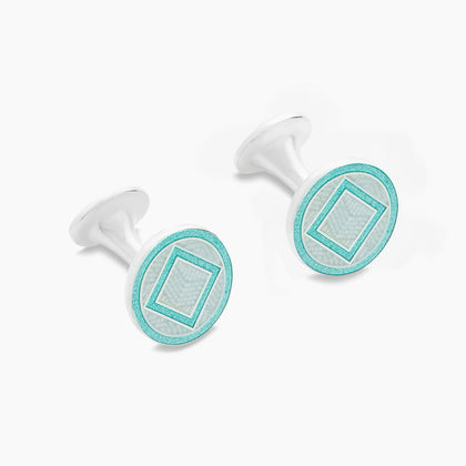 Light Green Sterling Silver Cufflinks Image 3
