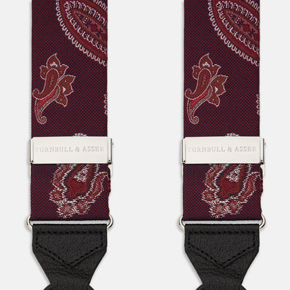Red Paisley Adjustable Silk Braces Image 1