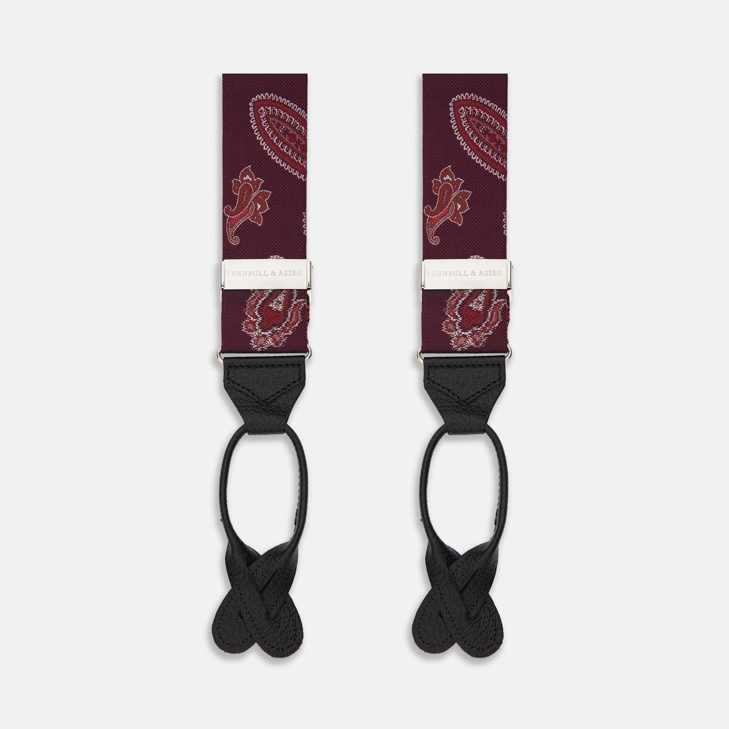 View 1 of product Red Paisley Adjustable Silk Braces