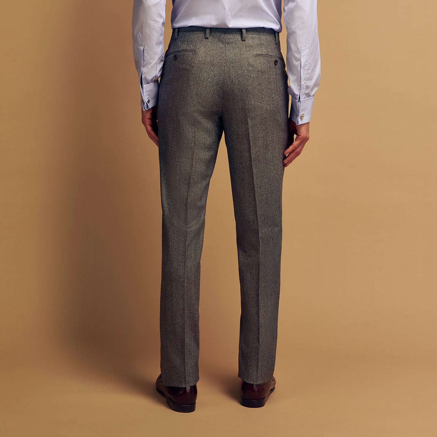 Grey Puppytooth Wool Manson Trouser