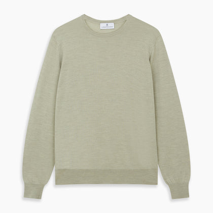 Light Green Kingston Merino Crew Neck Jumper Image 3