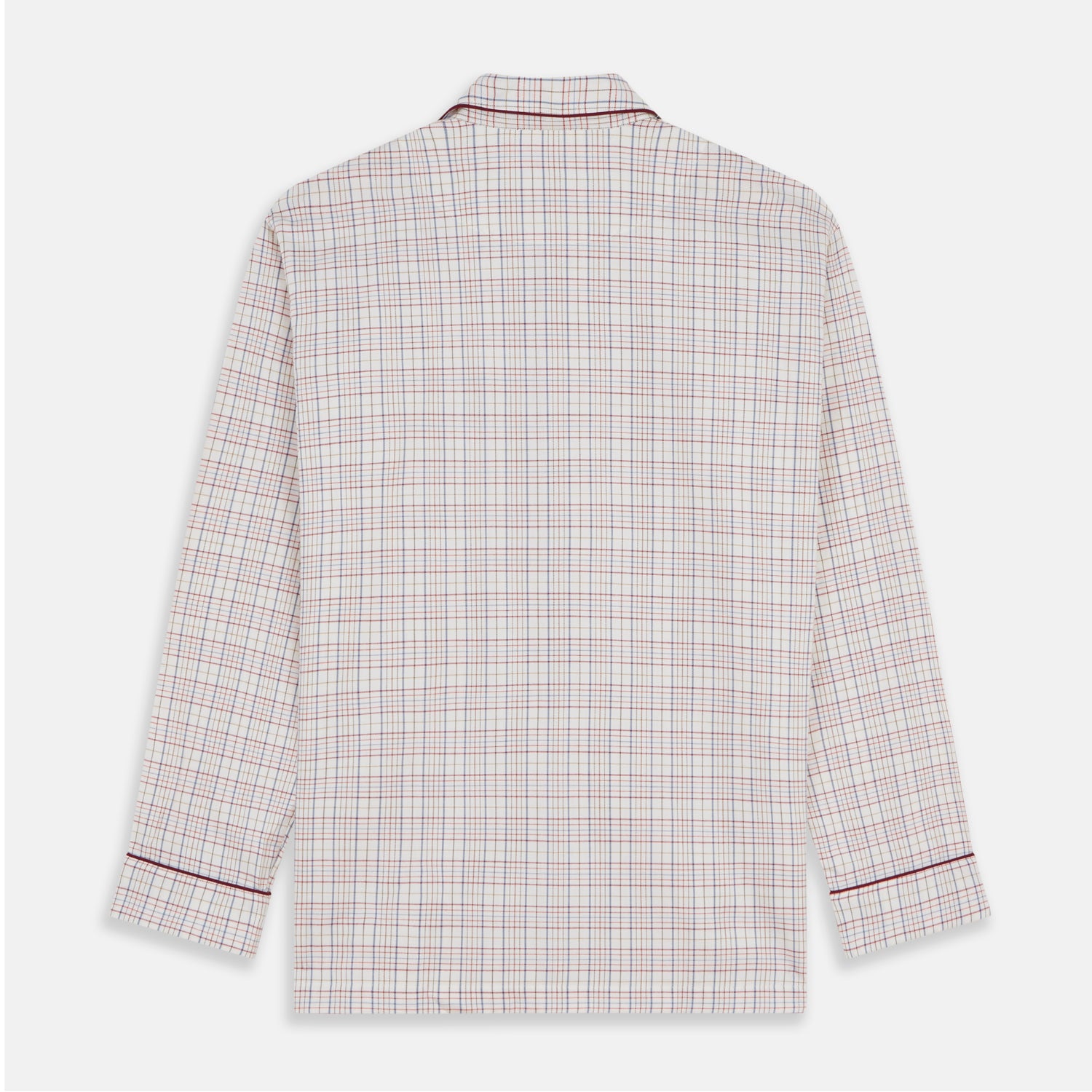 View 6 of product Red Multi Check Cotton-Cashmere Modern Pyjama Set