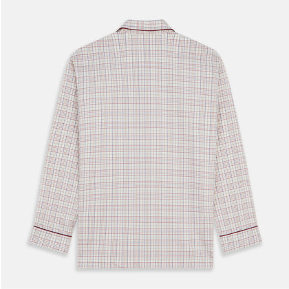 Red Multi Check Cotton-Cashmere Modern Pyjama Set Image 5