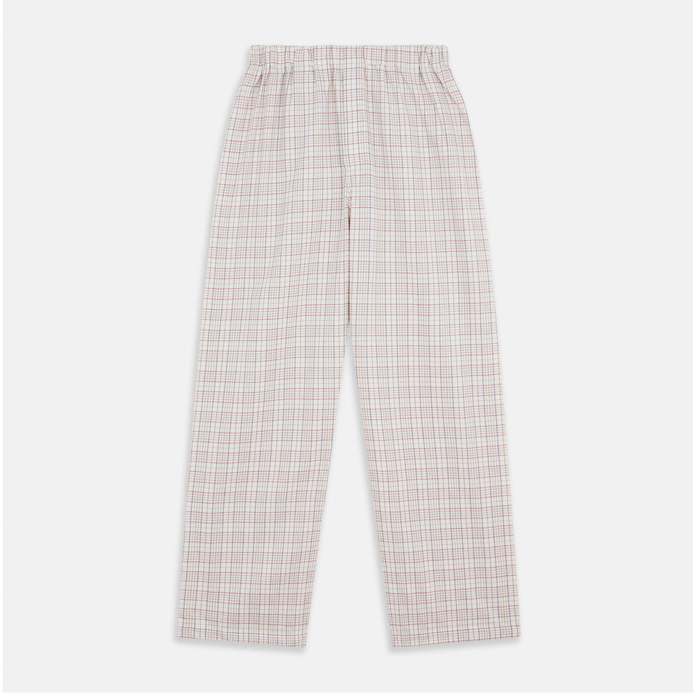 Red Multi Check Cotton-Cashmere Modern Pyjama Set
