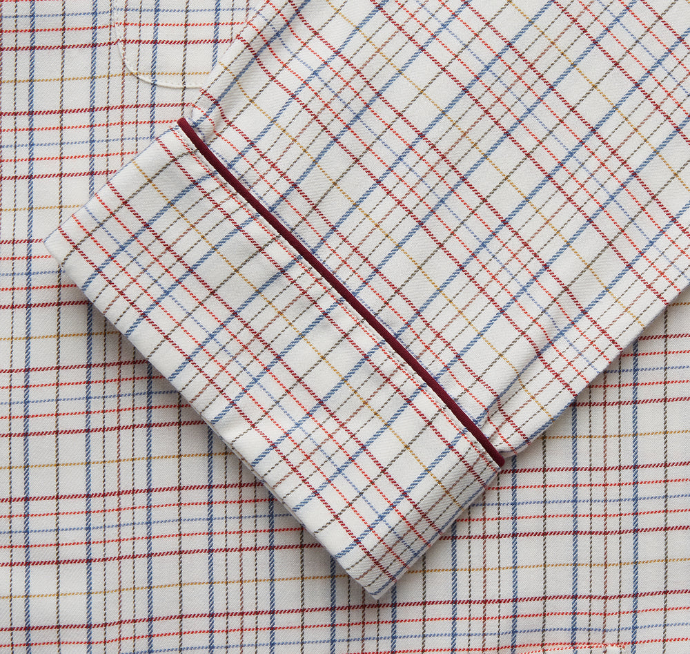 Red Multi Check Cotton-Cashmere Modern Pyjama Set