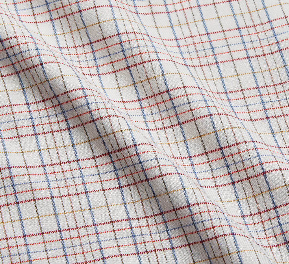 Red Multi Check Cotton-Cashmere Modern Pyjama Set