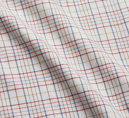 Red Multi Check Cotton-Cashmere Modern Pyjama Set Image 3