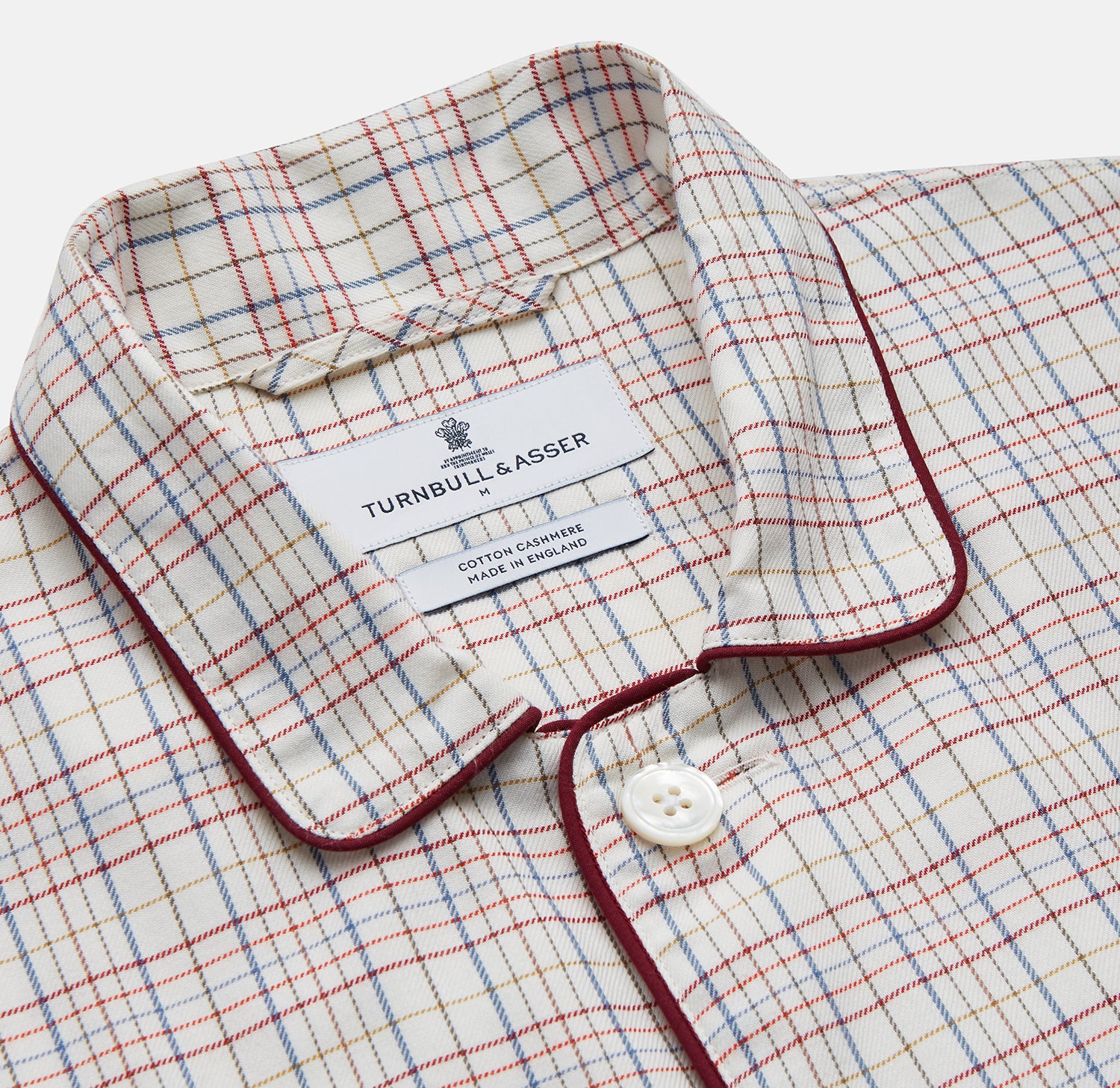 View 2 of product Red Multi Check Cotton-Cashmere Modern Pyjama Set