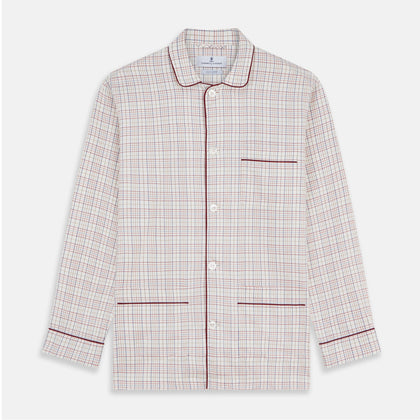 Red Multi Check Cotton-Cashmere Modern Pyjama Set Image 4