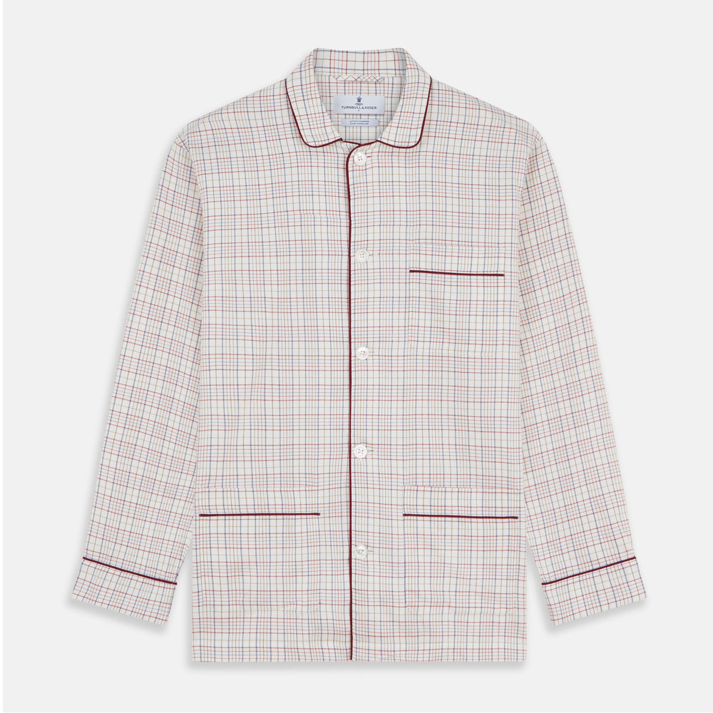 Red Multi Check Cotton-Cashmere Modern Pyjama Set