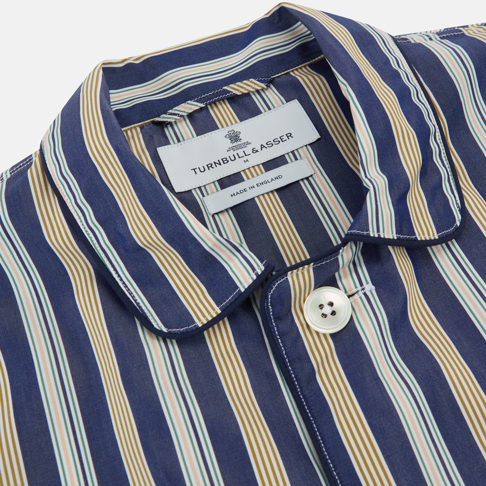 View 2 of product Blue Multi Stripe Cotton Modern Pyjama Set