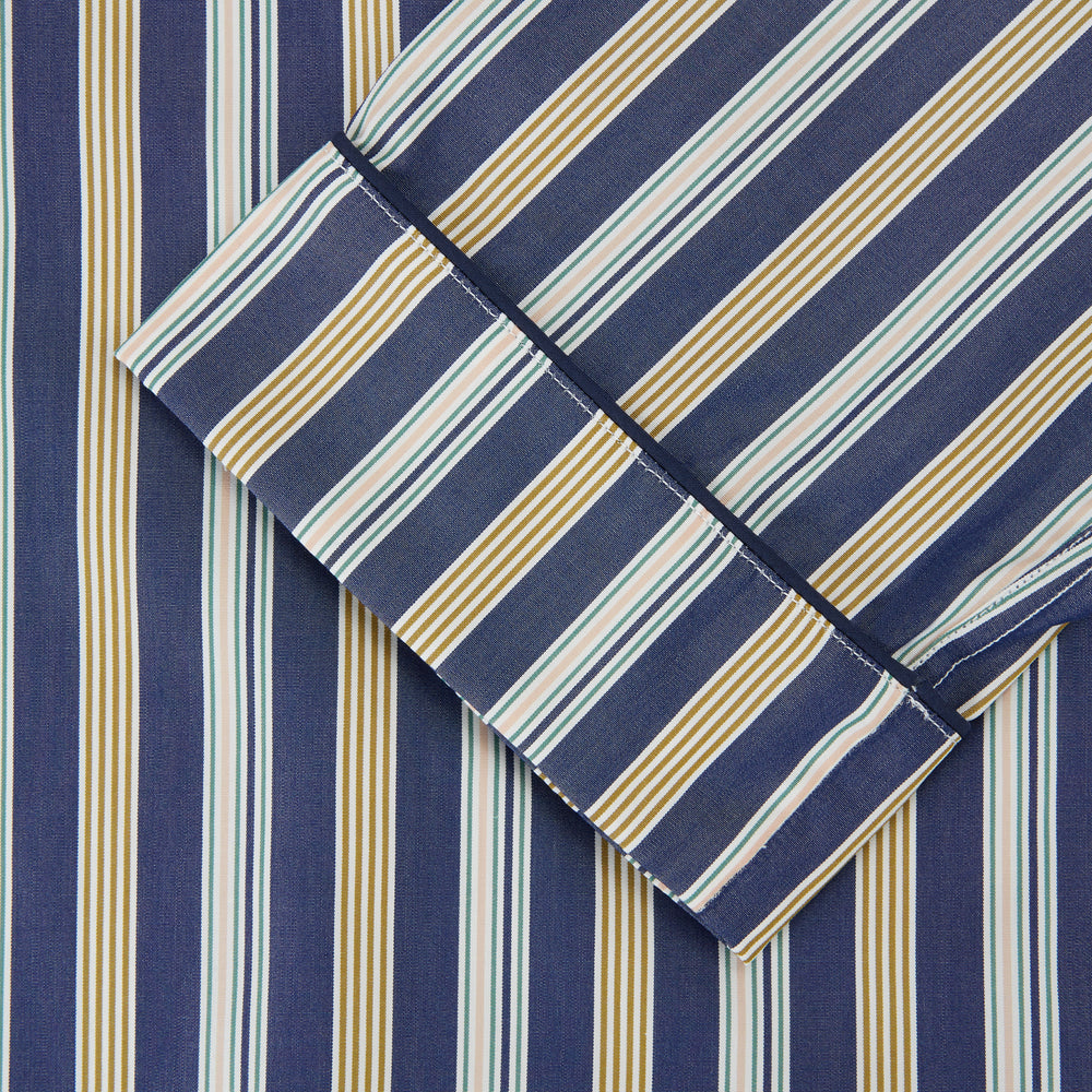Blue Multi Stripe Cotton Modern Pyjama Set