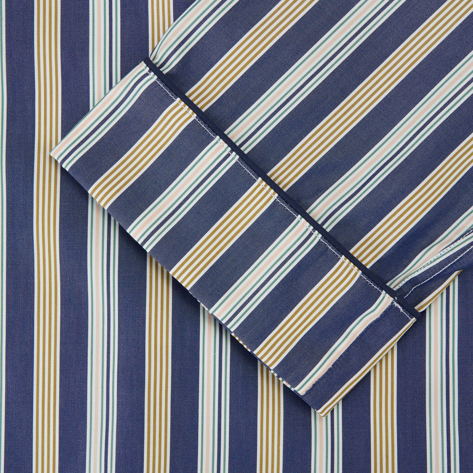 View 3 of product Blue Multi Stripe Cotton Modern Pyjama Set