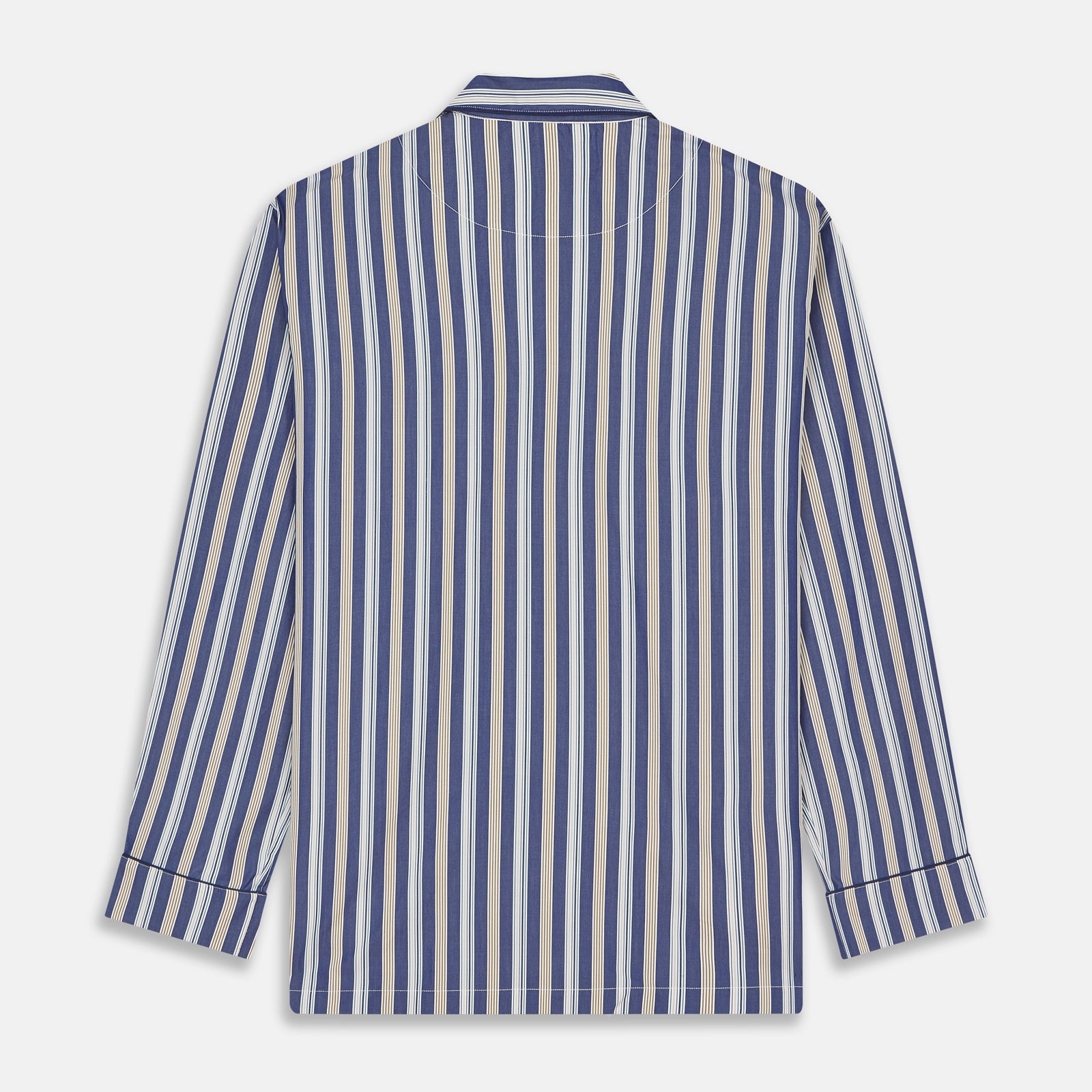View 5 of product Blue Multi Stripe Cotton Modern Pyjama Set