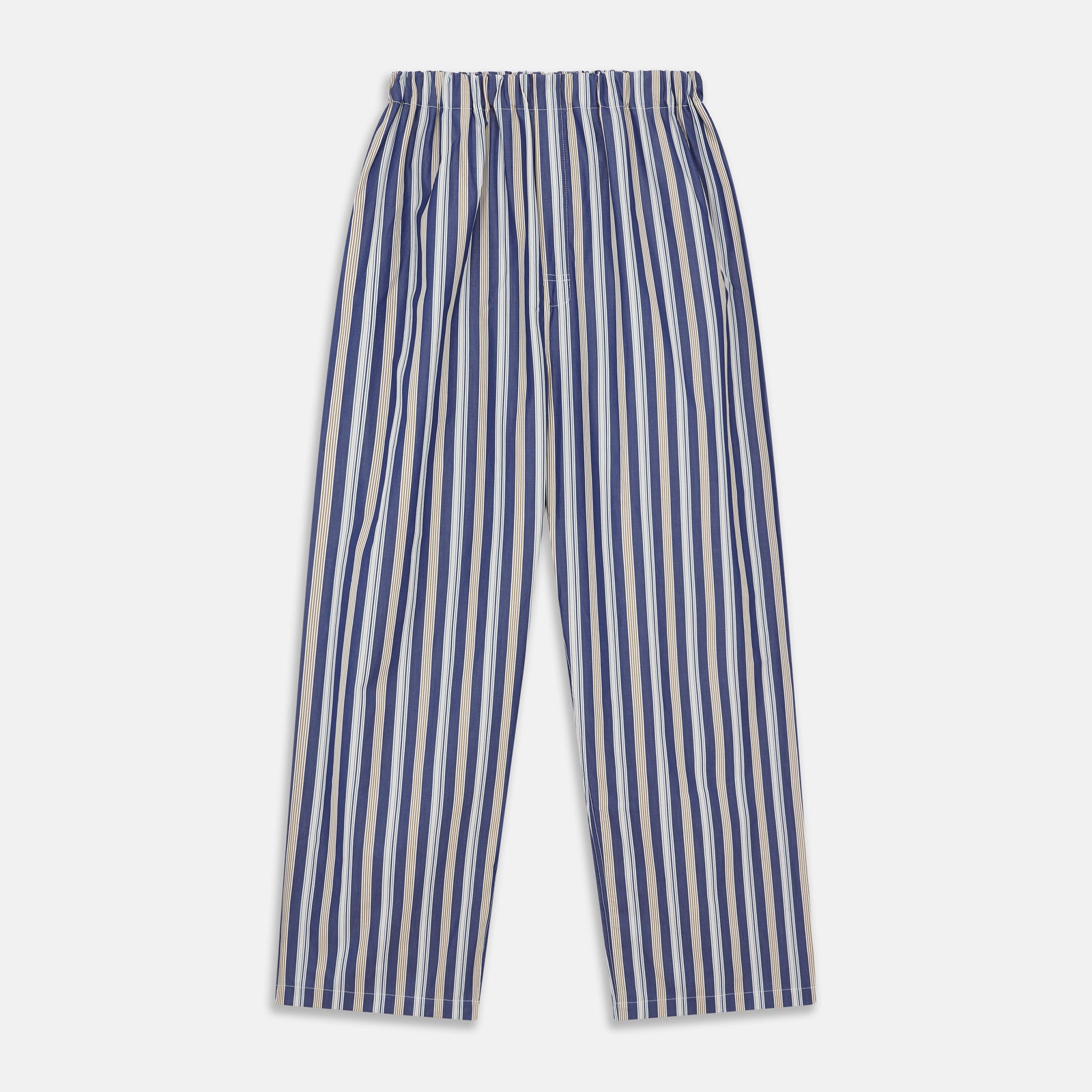 View 6 of product Blue Multi Stripe Cotton Modern Pyjama Set