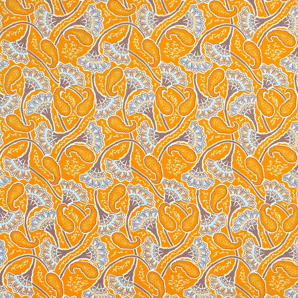 Orange Multi Roosters Head Silk Pocket Square