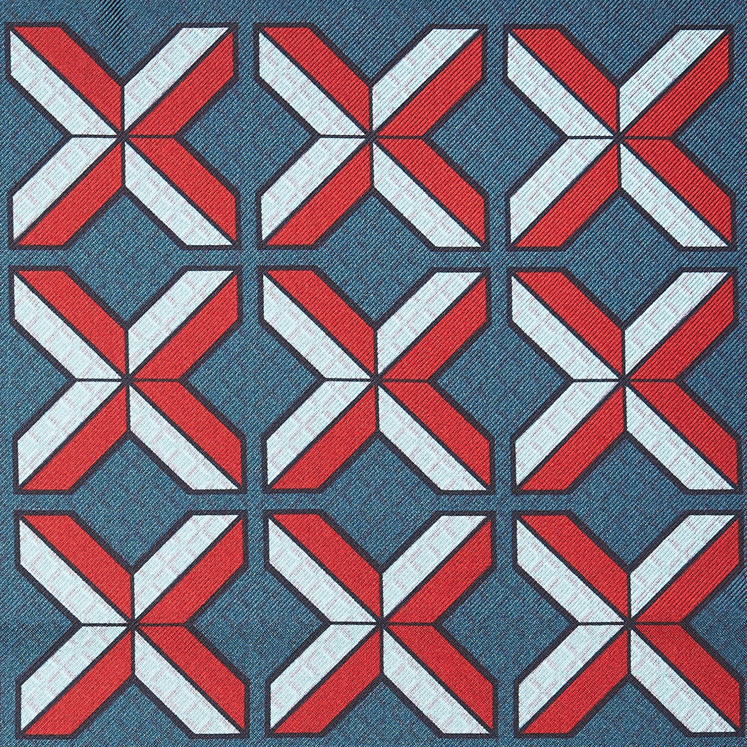 Red Multi Crosses Double-Faced Silk Pocket Square
