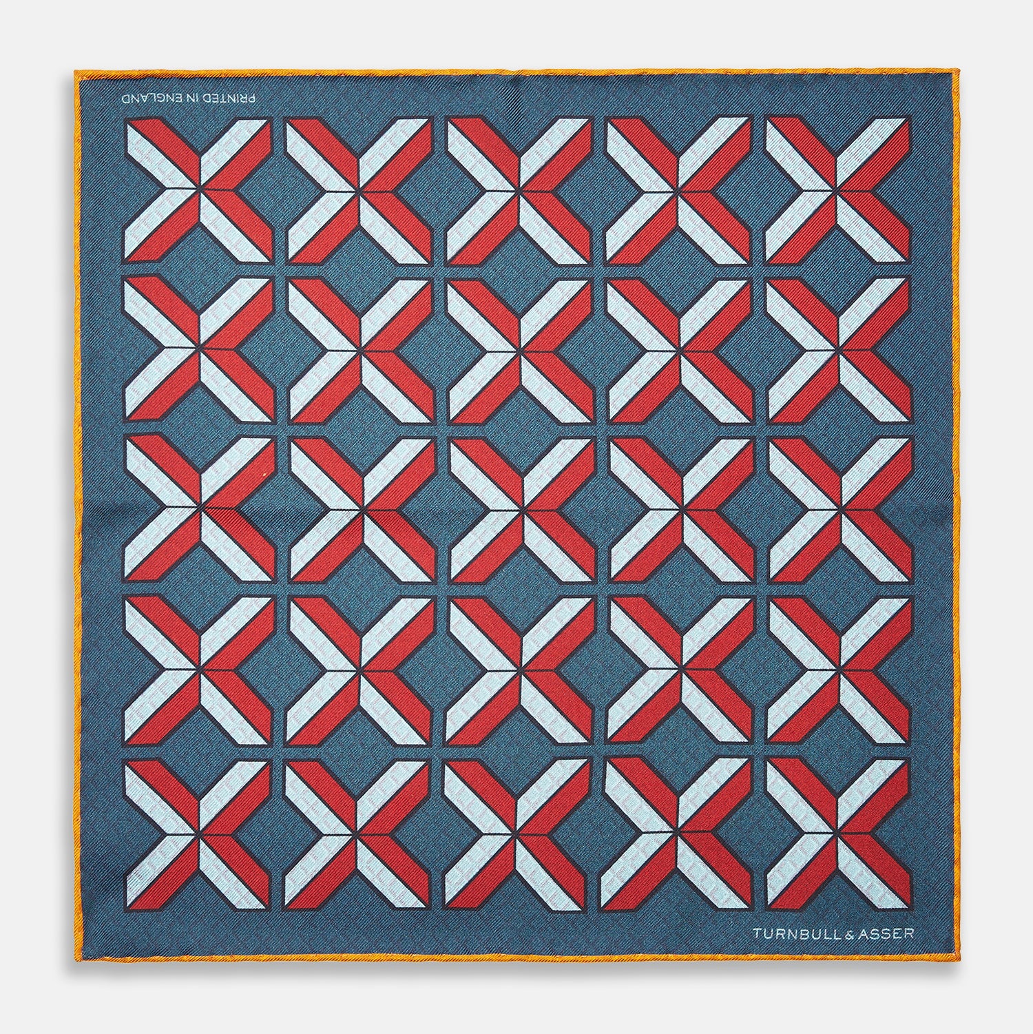 View 1 of product Red Multi Crosses Double-Faced Silk Pocket Square
