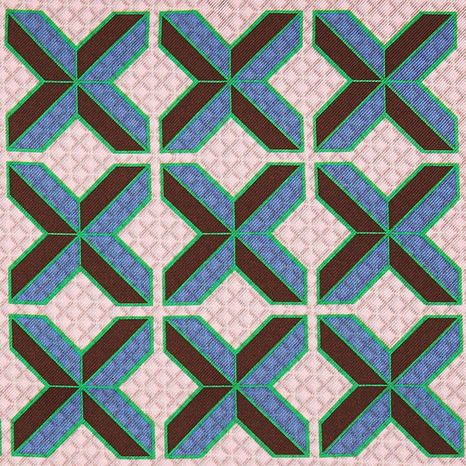 View 2 of product Pink Multi Crosses Double-Faced Silk Pocket Square