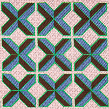 Pink Multi Crosses Double-Faced Silk Pocket Square