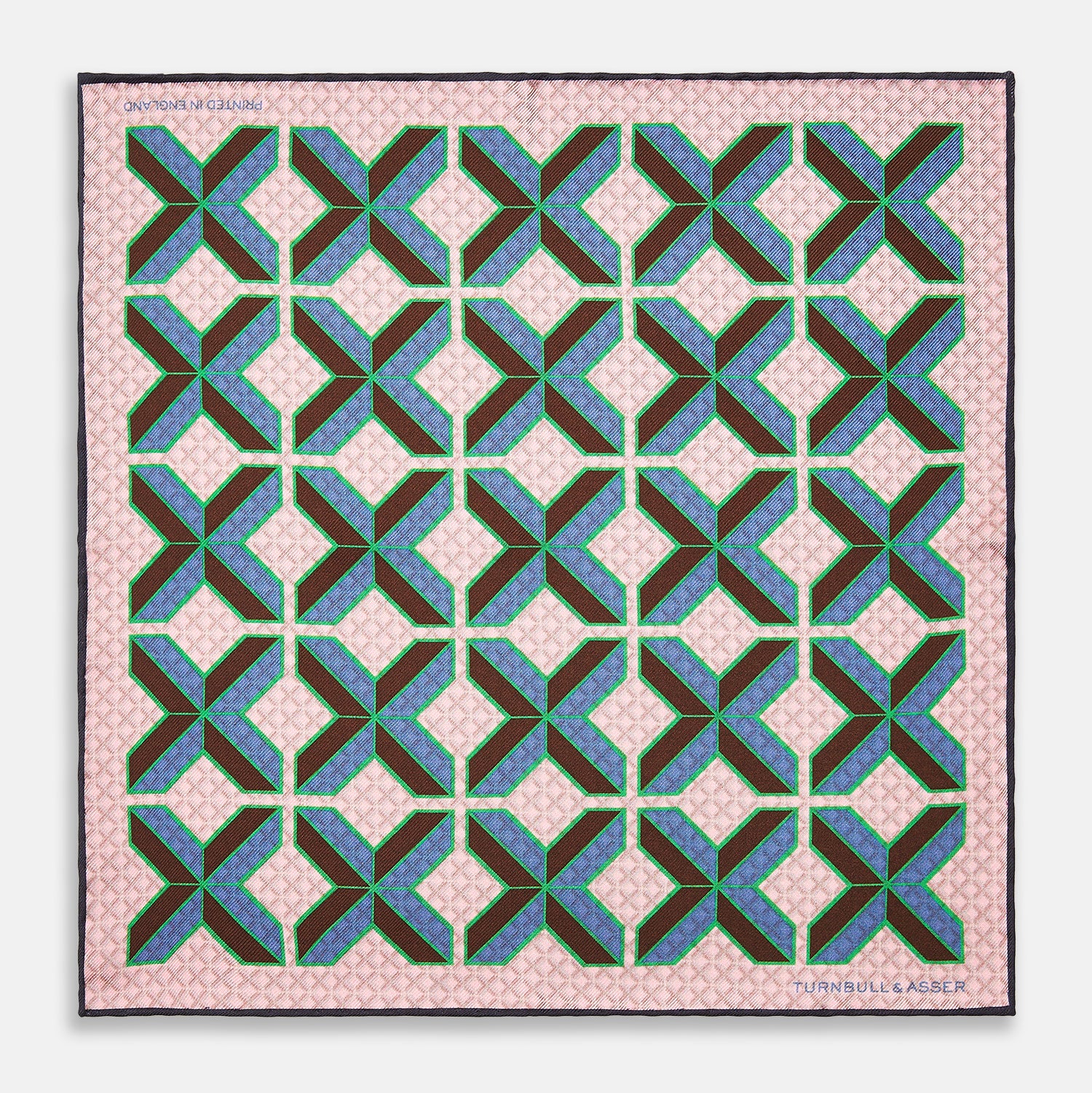 Pink Multi Crosses Double-Faced Silk Pocket Square
