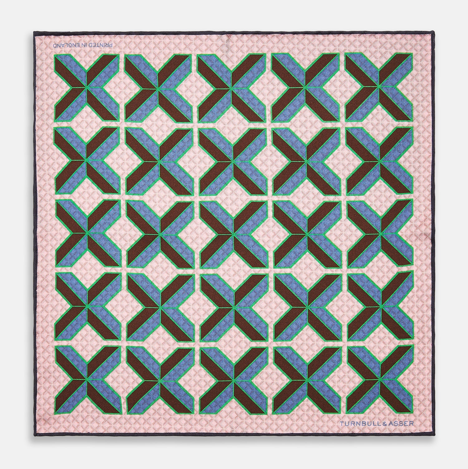 View 1 of product Pink Multi Crosses Double-Faced Silk Pocket Square
