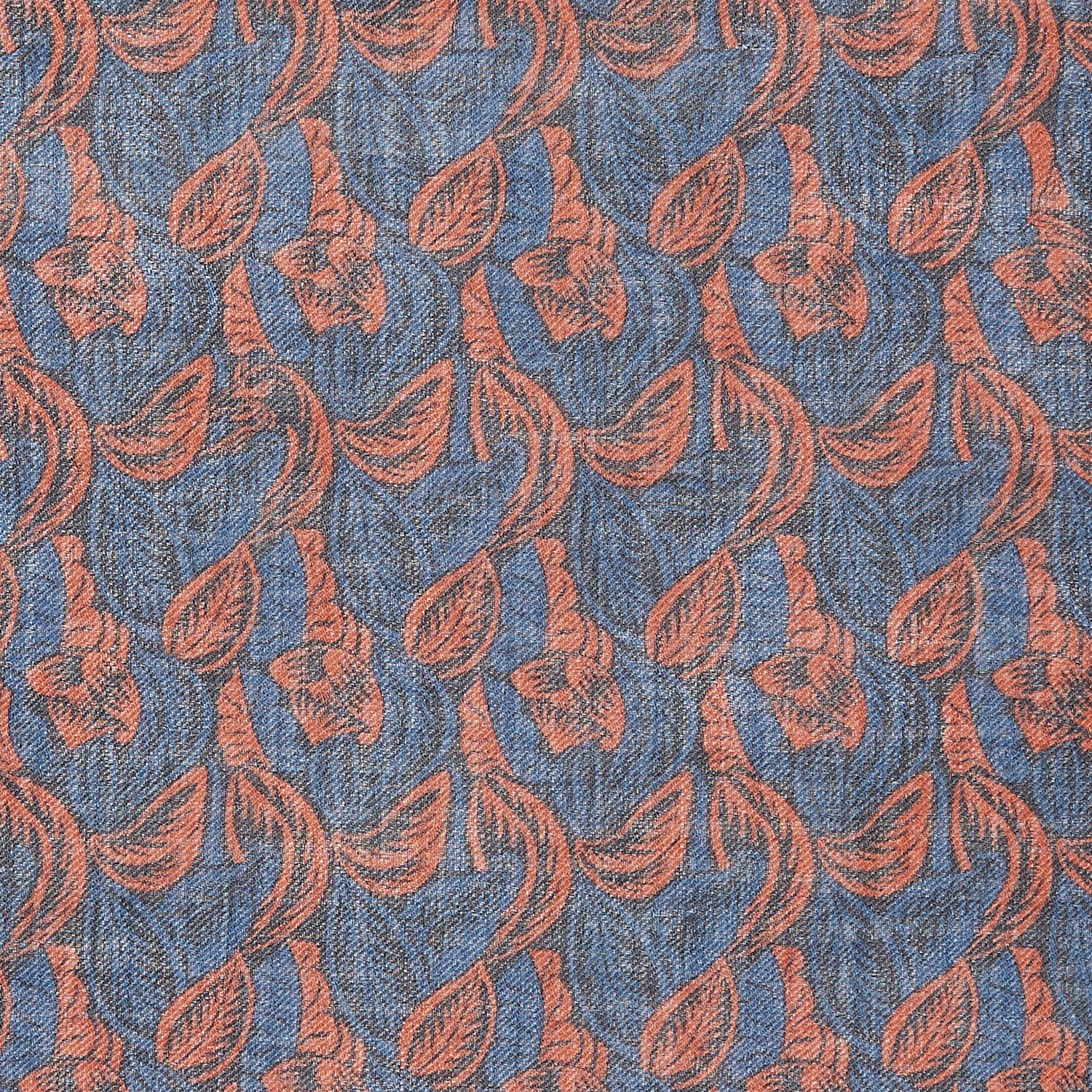 View 2 of product Navy Multi Camo Birds Wool Twill Pocket Square