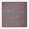 View 1 of product Navy Multi Camo Birds Wool Twill Pocket Square