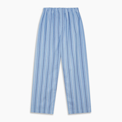 Blue Multi Stripe Cotton Pyjama Trousers Image 2