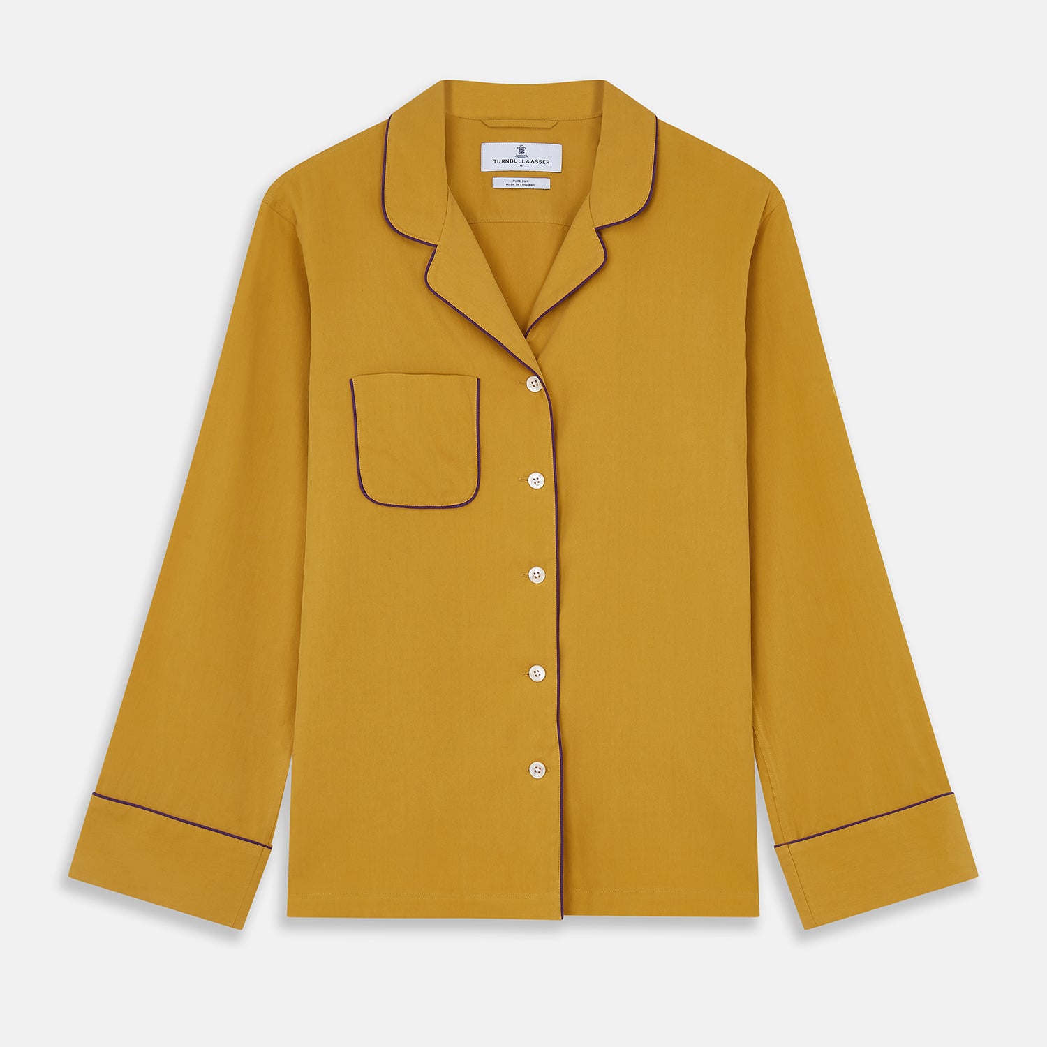 View 6 of product Women's Gold Silk Harriet Pyjamas Set