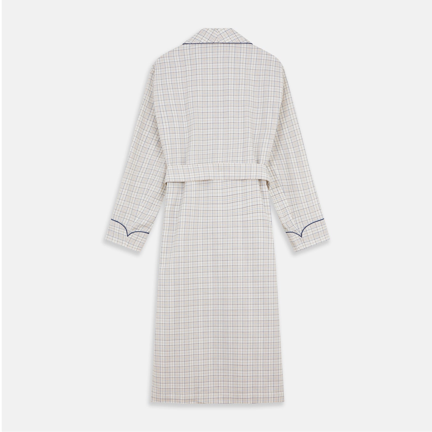 View 5 of product Brown Multi Check Cotton-Cashmere Gown