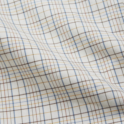 Brown Multi Check Cotton-Cashmere Gown Image 3