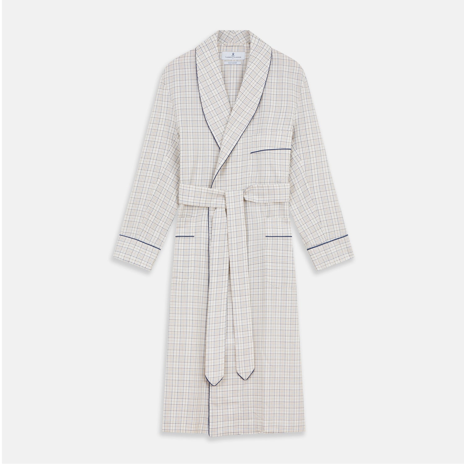 View 1 of product Brown Multi Check Cotton-Cashmere Gown