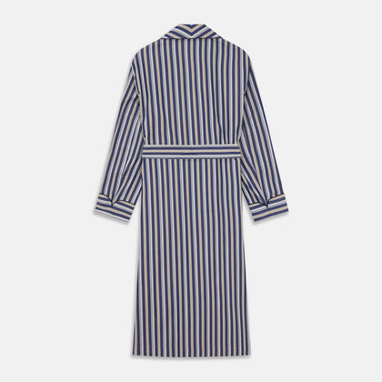 Blue Multi Stripe Cotton Gown Image 4