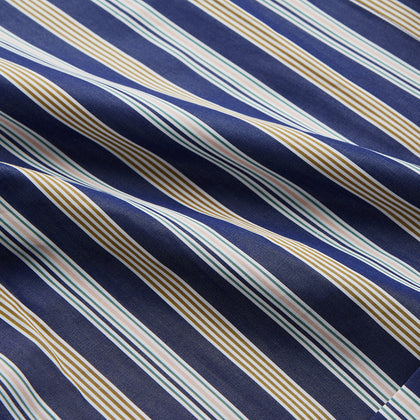 Blue Multi Stripe Cotton Gown Image 1