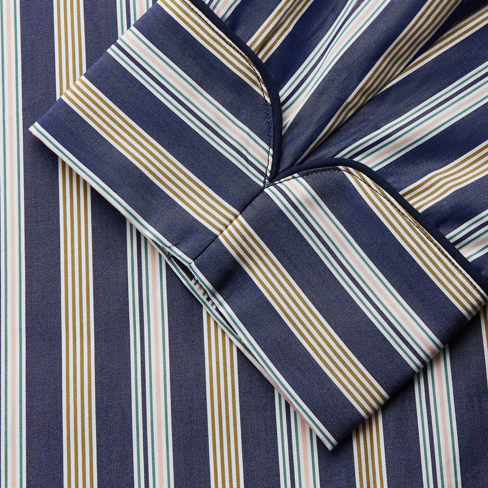 Blue Multi Stripe Cotton Gown