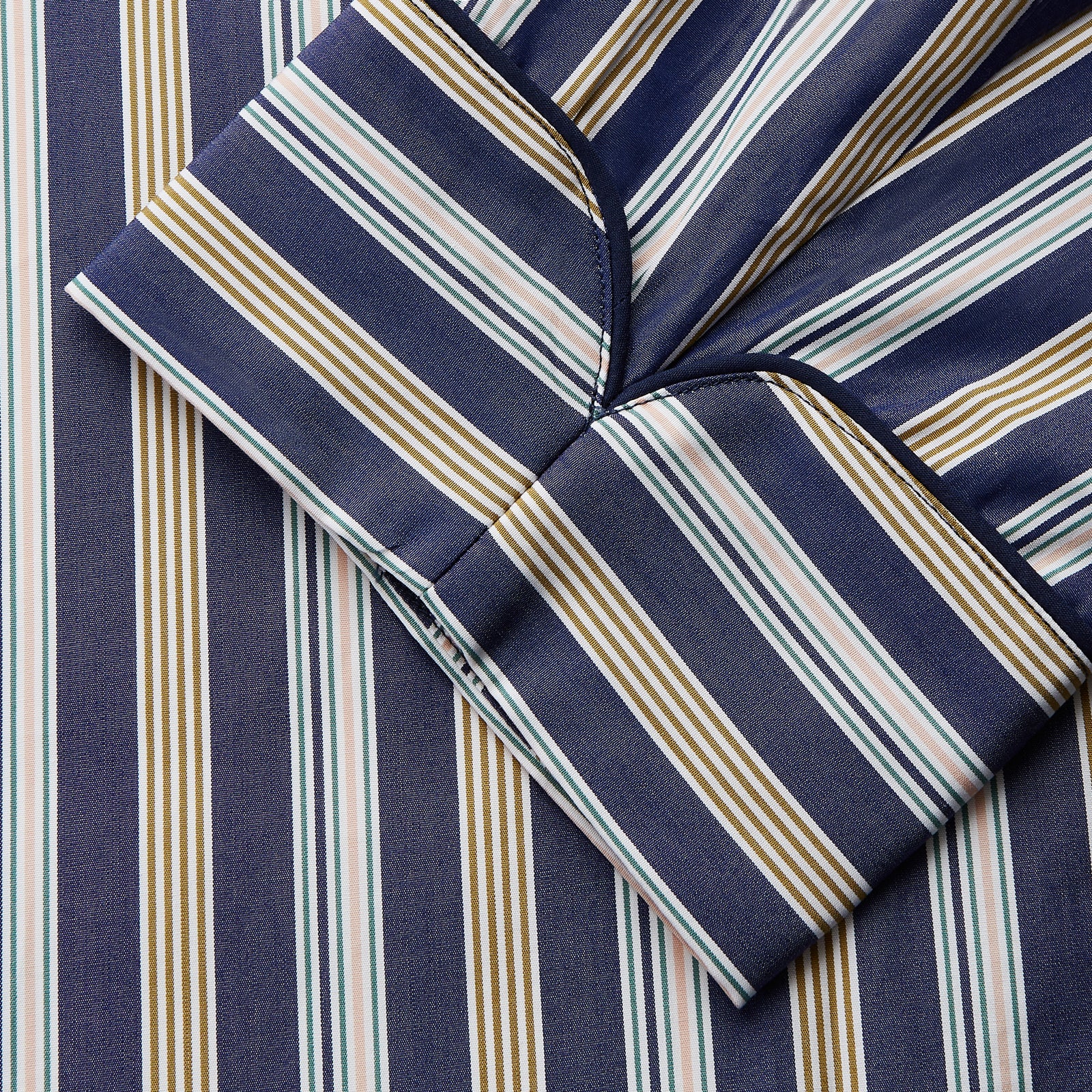 View 4 of product Blue Multi Stripe Cotton Gown