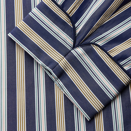 Blue Multi Stripe Cotton Gown Image 3