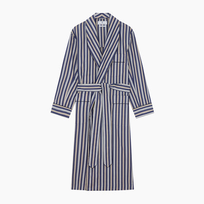 Blue Multi Stripe Cotton Gown Image 5