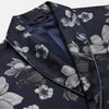 View 3 of product Navy Floral Silk Jacquard Pierce Gown