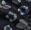 Navy Floral Silk Jacquard Pierce Gown