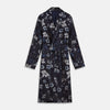 View 1 of product Navy Floral Silk Jacquard Pierce Gown