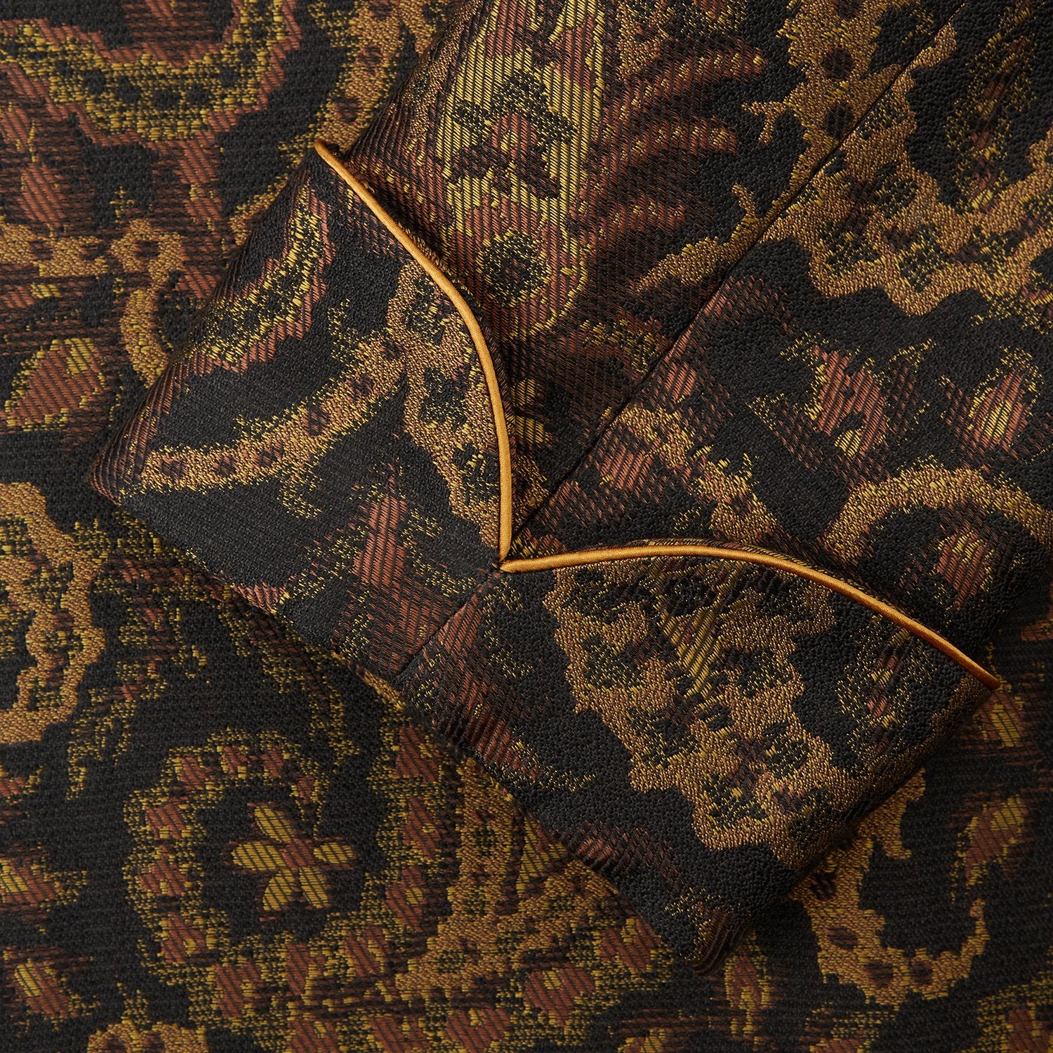 View 3 of product Gold Multi Floral Cotton, Wool & Silk Jacquard Pierce Gown