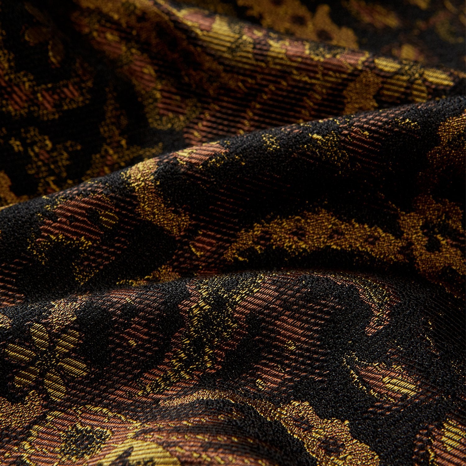 View 4 of product Gold Multi Floral Cotton, Wool & Silk Jacquard Pierce Gown
