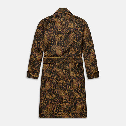 Gold Multi Floral Cotton, Wool & Silk Jacquard Pierce Gown Image 4