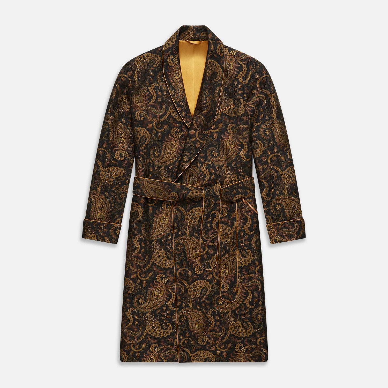 View 1 of product Gold Multi Floral Cotton, Wool & Silk Jacquard Pierce Gown