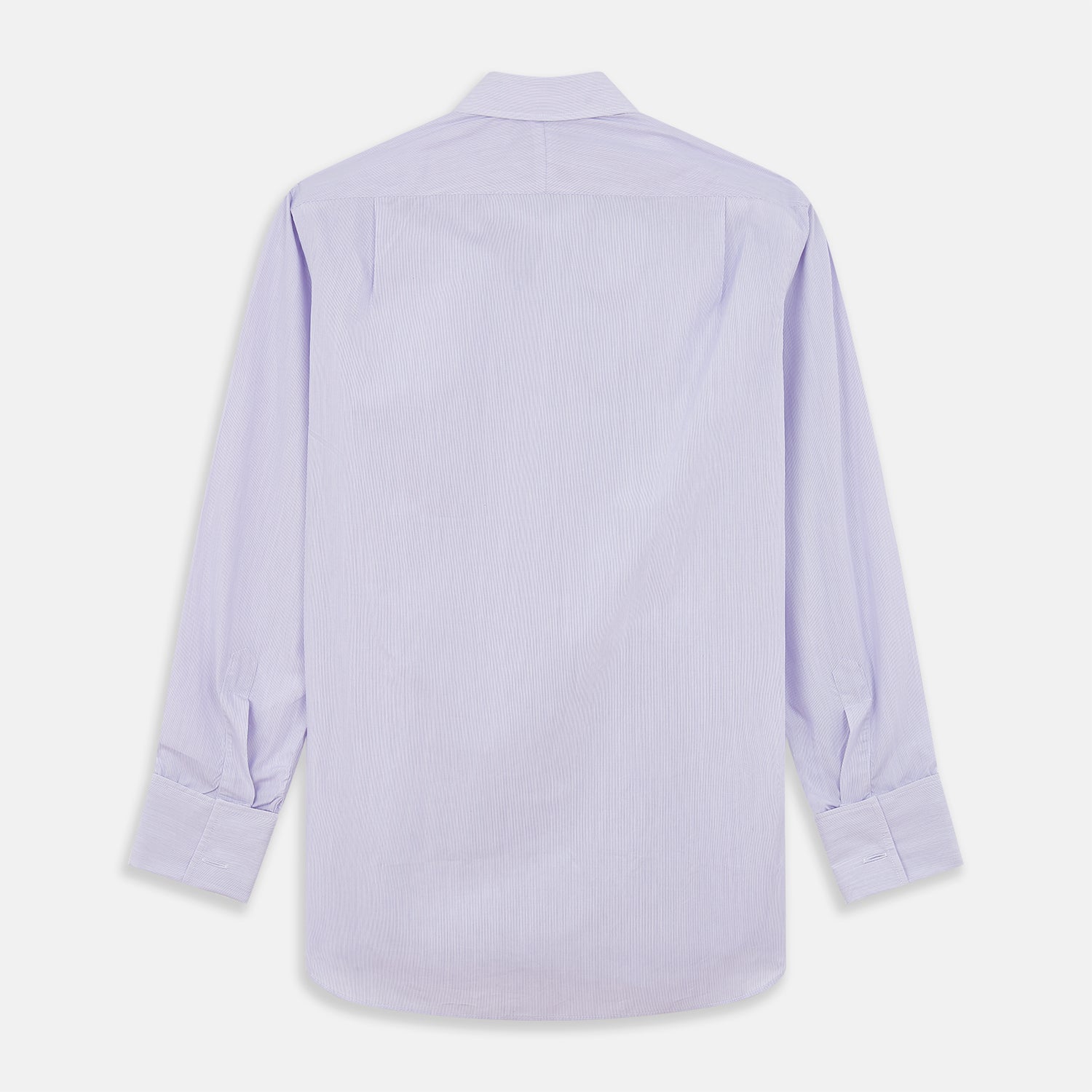 View 5 of product Purple Hairline Stripe Regular Fit Twill Shirt with T&A Collar and Double Cuffs