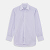 View 1 of product Purple Hairline Stripe Regular Fit Twill Shirt with T&A Collar and Double Cuffs