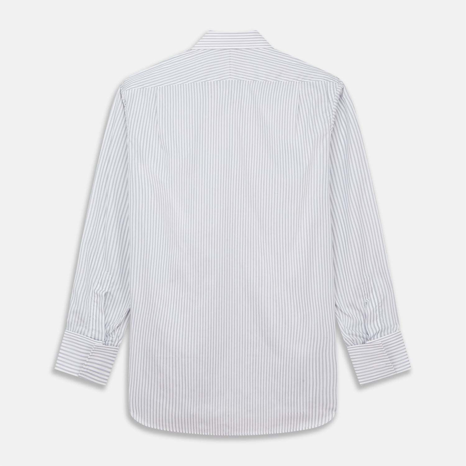 View 6 of product Grey Multi Stripe Regular Fit Twill Shirt with T&A Collar and Double Cuffs